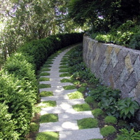 16 landscape-design-garden-path-ideas-retaining-wall