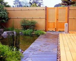 17 Solid-high-privacy-bamboo-garden-fence-pond-stone-path