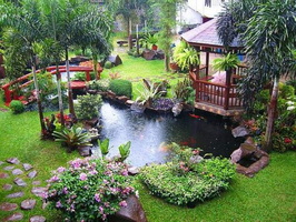 09 Beautiful-Modern-Backyard-Garden-Pond-Small-Bridge-Wooden-Gazebo-For-Beautiful-Inspiring-Garden-Ponds-Decoration-Ideas-