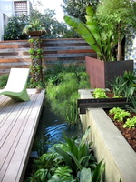 15 Garden-design-wooden-fence-water-deck-plants