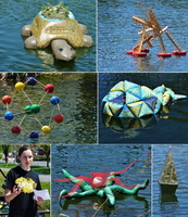 sculpture College-de-Valleyfield-Sculptures-flottantes-d-etudiants-en-arts-visuels-Photos-courtoisie