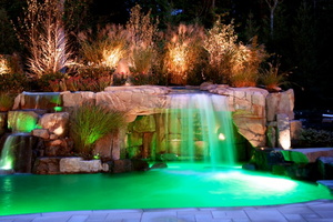 11 backyard-luxury-swimming-pool-waterfall-and-landscaping-led-lighting-design-ideas-saddle-river-new-jersey