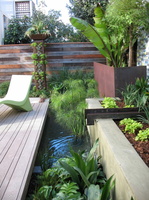 15 z a patio-ideas-wooden-fence-garden-water-feature-deck