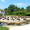 Vue sur les pots de culture